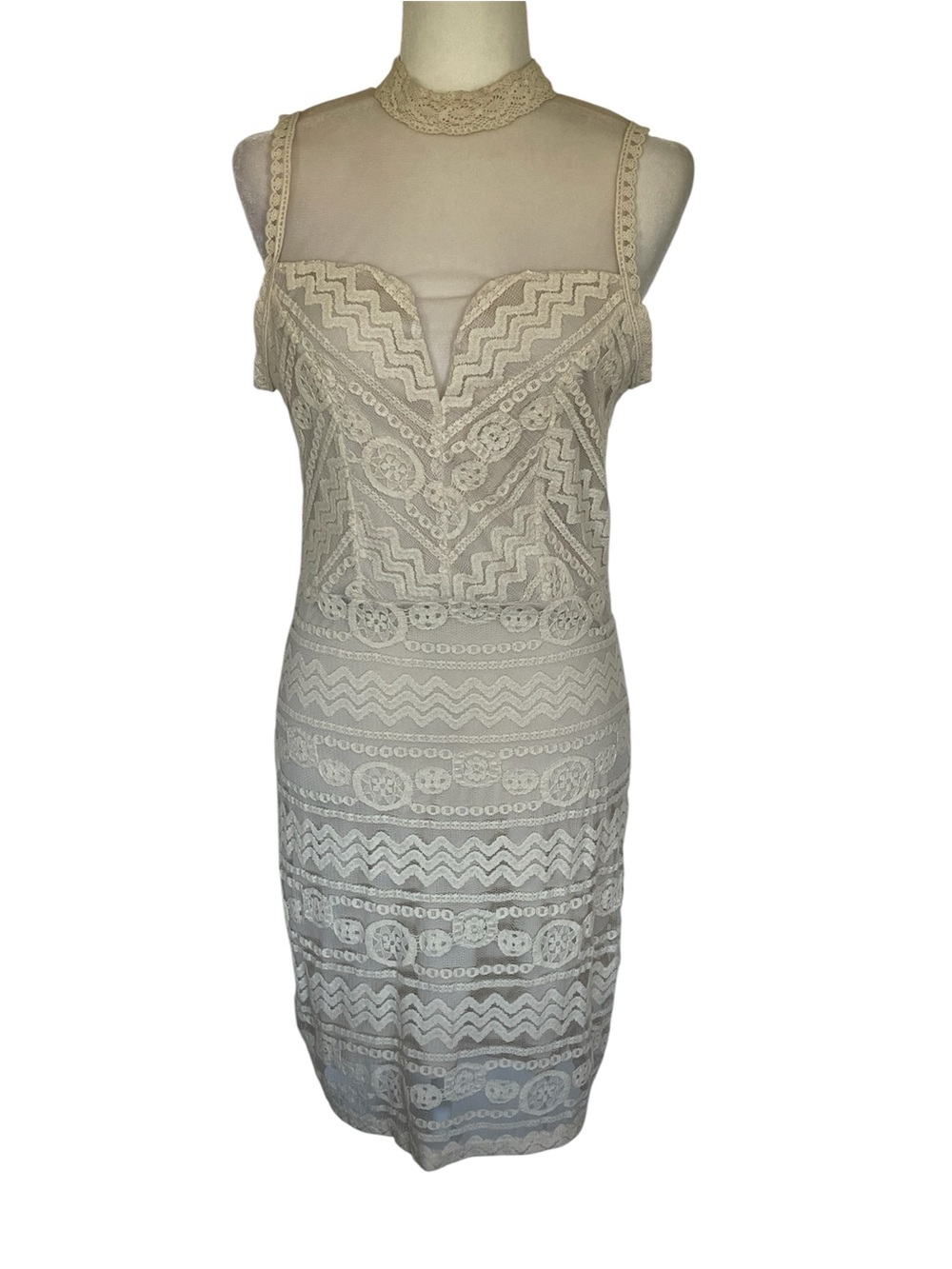 Windsor Sleeveless Ivory Lace Sheath Dress Bodycon Cocktail Party Romantic